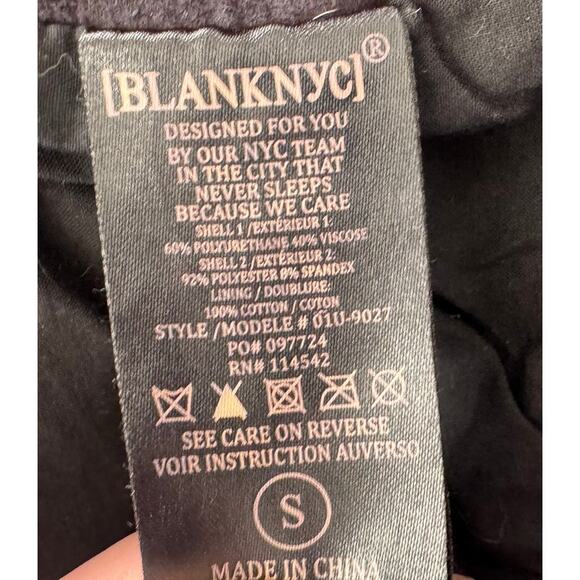 Blank NYC Mixed Media Drape Front Jacket Small Black Sued Faux Leather - Picture 4 of 9